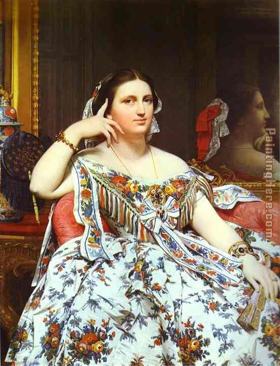 Mme Moitessier painting - Jean Auguste Dominique Ingres Mme Moitessier art painting